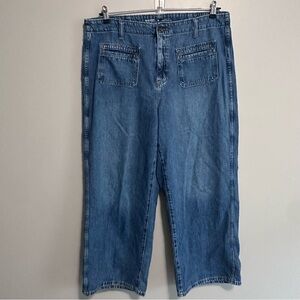 Old Navy High Rise Baggy Wide Leg Jeans Women’s Size 18 Blue Denim